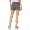 imageadidas Womens Essentials Slim 3Stripes ShortsDark Grey HeatherClear Pink