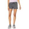 imageadidas Womens Essentials Slim 3Stripes ShortsDark Grey HeatherClear Pink