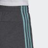 imageadidas Womens Essentials Slim 3Stripes ShortsDark Grey HeatherMint Ton