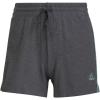 imageadidas Womens Essentials Slim 3Stripes ShortsDark Grey HeatherMint Ton