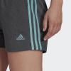 imageadidas Womens Essentials Slim 3Stripes ShortsDark Grey HeatherMint Ton