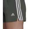 imageadidas Womens Essentials Slim 3Stripes ShortsGreen OxideWhite