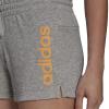 imageadidas Womens Essentials Slim 3Stripes ShortsMedium Grey HeatherHazy Orange