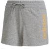 imageadidas Womens Essentials Slim 3Stripes ShortsMedium Grey HeatherHazy Orange