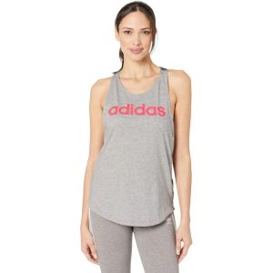 imageadidas Womens Essentials Loose Logo Tank TopMedium Grey HeatherPrism Pink