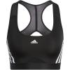 imageadidas Womens Training Medium Support 3 Stripes BraBlackWhite