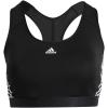 imageadidas Womens Training Medium Support 3 Stripes BraCore BlackWhite