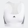 imageadidas Womens Training Medium Support 3 Stripes BraWhiteCore Black