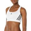 imageadidas Womens Training Medium Support 3 Stripes BraWhiteCore Black