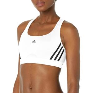 imageadidas Womens Training Medium Support 3 Stripes BraWhiteBlack