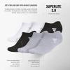 imageadidas Womens Superlite 30 No Show Athletic Socks LowProfile Fit with Targeted Padding and Arch Compression 6 PairsWhiteBlackGrey