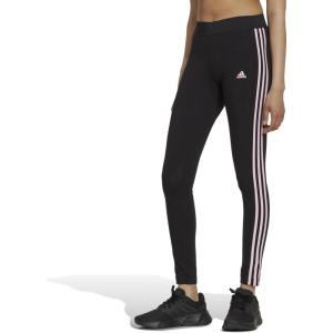 imageadidas Womens Essentials 3Stripes LeggingsBlackClear Pink