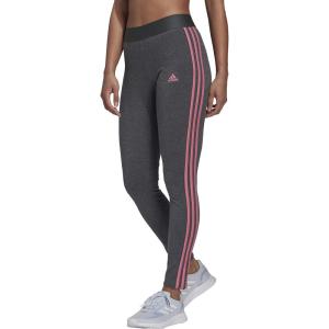 imageadidas Womens Essentials 3Stripes LeggingsDark Grey HeatherRose Tone