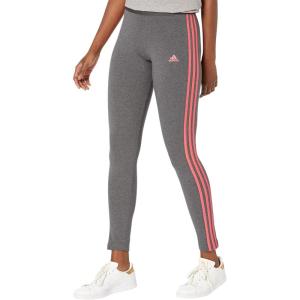 imageadidas Womens Essentials 3Stripes LeggingsDark Grey HeatherSemi Turbo