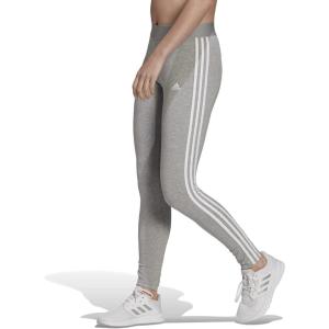 imageadidas Womens Essentials 3Stripes LeggingsMedium Grey HeatherWhite