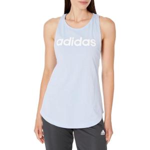 imageadidas Womens Loungewear Essentials Loose Logo Tank TopBlue DawnWhite