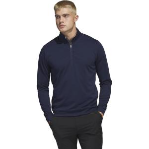 imageadidas Mens Elevated Quarter Zip Golf PulloverCollegiate Navy