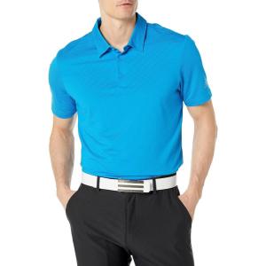 imageadidas Mens Ottoman Stripe Golf Polo ShirtBlue RushSemi Mint Rush