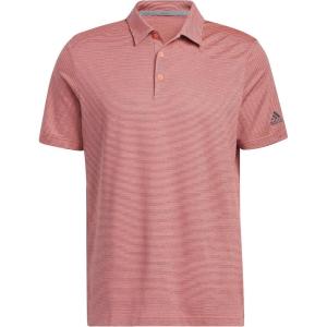 imageadidas Mens Ottoman Stripe Golf Polo ShirtCoral FusionGrey Six