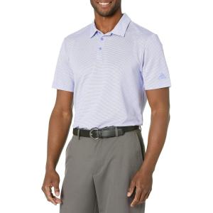 imageadidas Mens Ottoman Stripe Golf Polo ShirtLight PurpleWhite