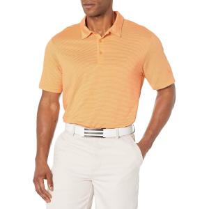 imageadidas Mens Ottoman Stripe Golf Polo ShirtOrange RushPulse Amber