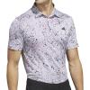 imageadidas Mens Jacquard Golf Polo ShirtWhiteBlackLucid Fuschia