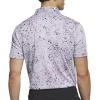 imageadidas Mens Jacquard Golf Polo ShirtWhiteBlackLucid Fuschia