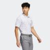 imageadidas Mens Jacquard Golf Polo ShirtWhiteGrey Three