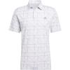 imageadidas Mens Jacquard Golf Polo ShirtWhiteGrey Three