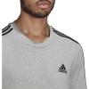 imageadidas Mens Essentials 3Stripes TeeMedium Grey Heather