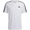 imageadidas Mens Essentials 3Stripes TeeWhiteBlack