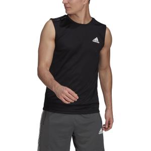 imageadidas Mens Aeroready Designed 2 Move Sport 3Stripes Tank TopBlack