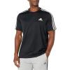 imageadidas Mens Aeroready 3Stripes TeeBlackWhite