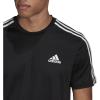 imageadidas Mens Aeroready 3Stripes TeeBlackWhite