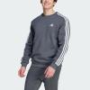 imageadidas Mens Essentials Fleece 3Stripes SweatshirtDark Grey Heather