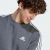 imageadidas Mens Essentials Fleece 3Stripes SweatshirtDark Grey Heather