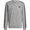 imageadidas Mens Essentials Fleece 3Stripes SweatshirtMedium Grey HeatherBlack