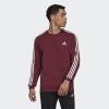 imageadidas Mens Essentials Fleece 3Stripes SweatshirtVictory CrimsonWhite