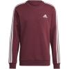 imageadidas Mens Essentials Fleece 3Stripes SweatshirtVictory CrimsonWhite