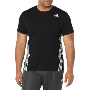 imageadidas Mens Aeroready 3Stripes TeeBlackWhite