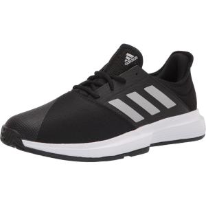 imageadidas Mens Gamecourt 20 Tennis ShoeBlackMatte SilverWhite