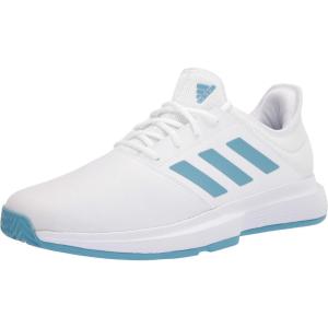 imageadidas Mens Gamecourt 20 Tennis ShoeWhiteHazy BlueHalo Blue