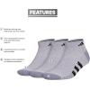 imageadidas Mens Cushioned Low Cut Socks 3 PairsCool Light HeatherGreyBlack