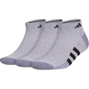 imageadidas Mens Cushioned Low Cut Socks 3 PairsCool Light HeatherGreyBlack