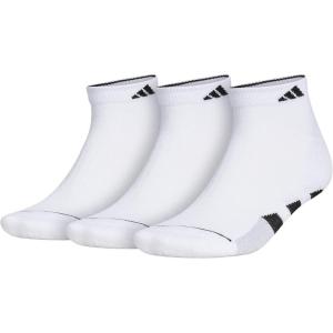 imageadidas Mens Cushioned Low Cut Socks 3 PairsWhiteBlackClear Onix Grey