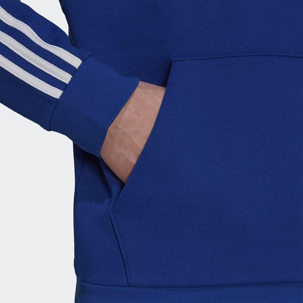 imageadidas Mens 3Stripes Fleece Hooded SweatshirtTeam Royal BlueWhite