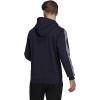 imageadidas Mens 3Stripes Fleece Hooded SweatshirtInkWhite
