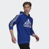 imageadidas Mens 3Stripes Fleece Hooded SweatshirtTeam Royal BlueWhite