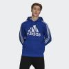 imageadidas Mens 3Stripes Fleece Hooded SweatshirtTeam Royal BlueWhite