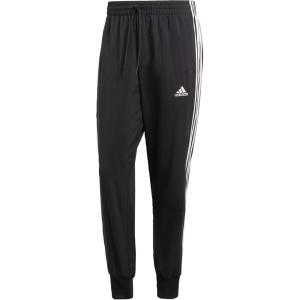imageadidas Mens Aeroready Essentials Tapered Cuff Woven 3Stripes PantsBlackWhite